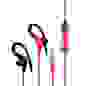 Наушники проводные внутриканальные Спорт, гарнитура, крепление за ухо, металл, пакет FORZA