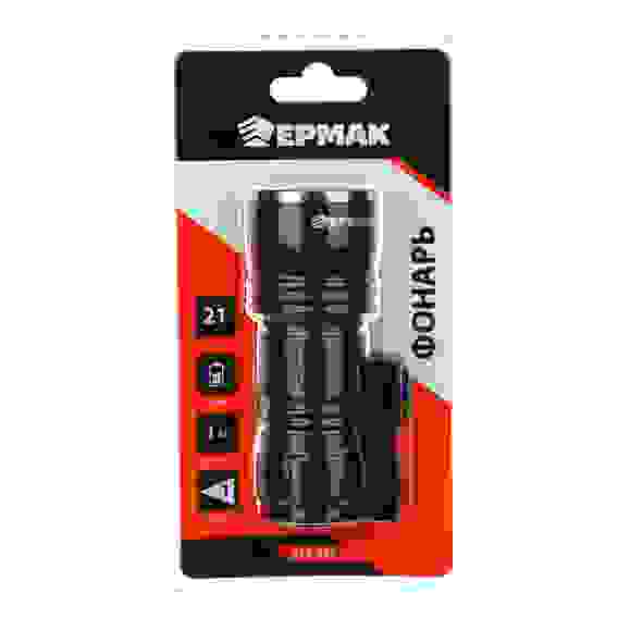 Фонарик металлический, 21 LED, 3хAAA, 9,2х3,6см, алюминий ЕРМАК