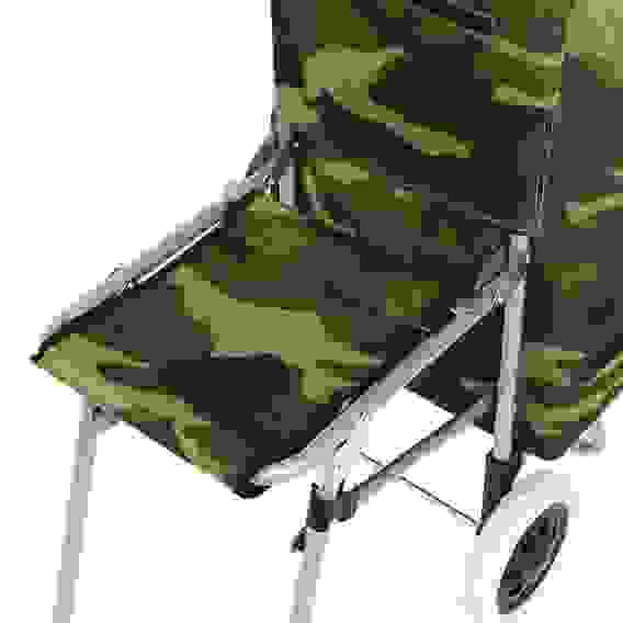 Тележка+сумка со стулом, сумка до 30кг, 31л, стул до 120кг, 44x94x26см, брезент, колеса d16см VETTA