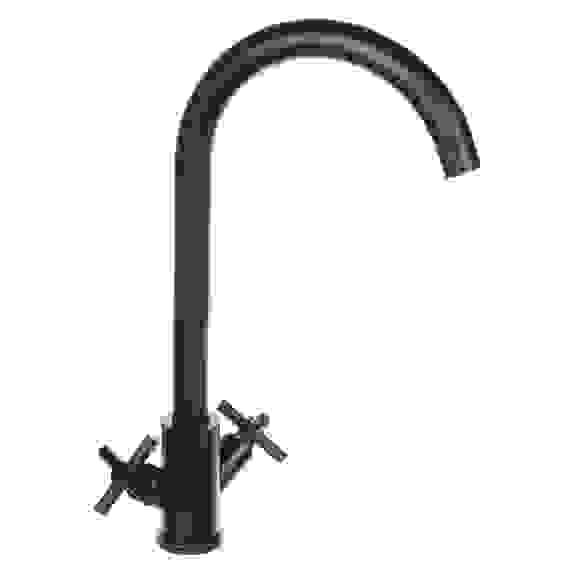 Смеситель для кухни, поворотный излив, кер. кран-буксы 1/2, черный, нерж.сталь, SS01-R240 СоюзКран