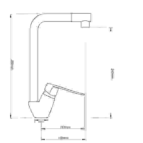 Смеситель для кухни Агат, высокий излив, картридж 35мм, латунь, хром RAIN