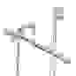 Смеситель для ванны Уран, прямой излив 30см, кран-буксы 1/2, душ. набор, крест, латунь, хром RAIN