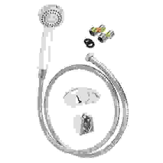 Смеситель для ванны Гранат, прямой излив 35см, душ. набор, картридж 35мм, латунь, хром RAIN