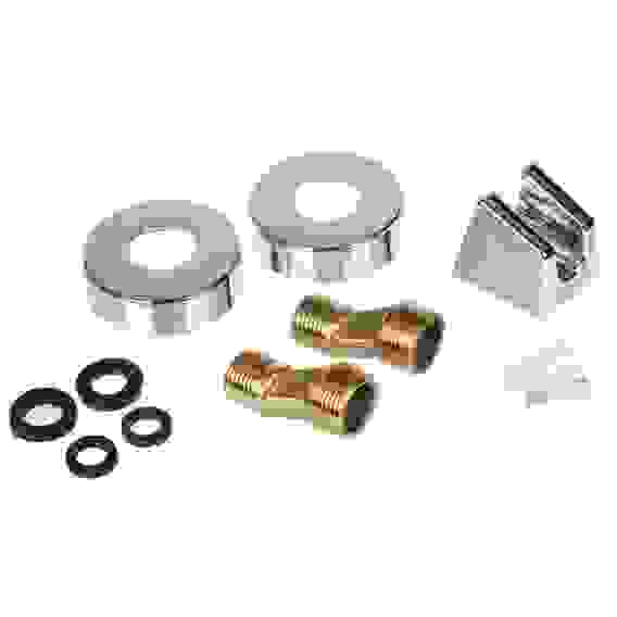 Смеситель для ванны Коралл, плоский излив 40см, душ. набор, картридж 40мм, латунь, хром RAIN