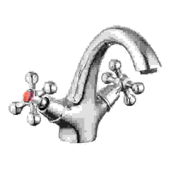 Смеситель для раковины Нефрит, керам. кран-буксы 1/2, латунь, хром RAIN
