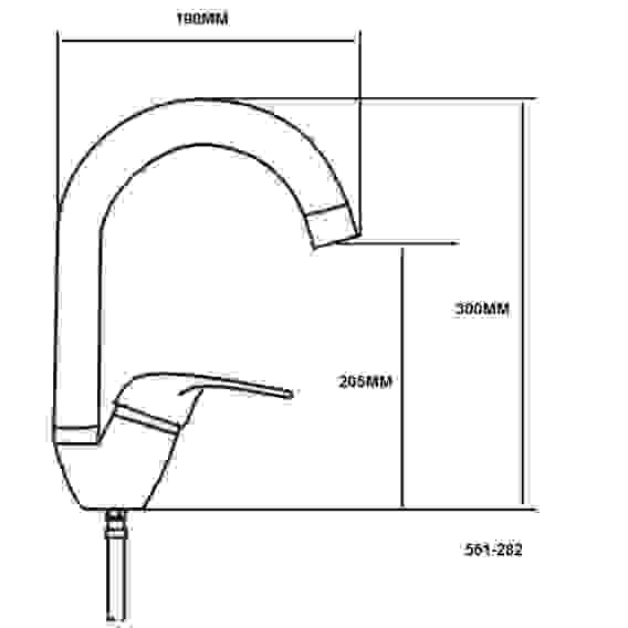 Смеситель для кухни Веста, высокий излив, картридж 35мм, латунь, под гранит, белый RAIN