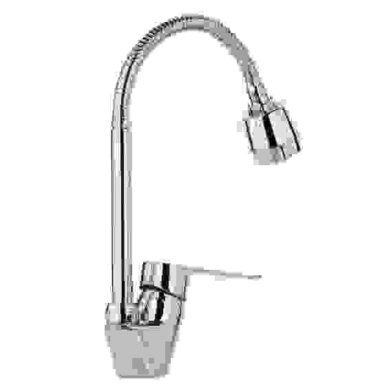 Смеситель для кухни Оникс, гибкий излив, картридж 35мм, латунь, хром RAIN