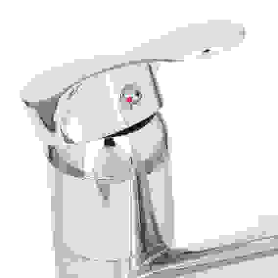 Смеситель для кухни Мира, низкий излив, картридж 40мм, латунь, хром RAIN