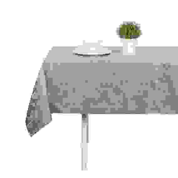 Гортензия Скатерть жаккард 140х230см с водоотталкивающей пропиткой, 100% полиэстер, серый PROVANCE