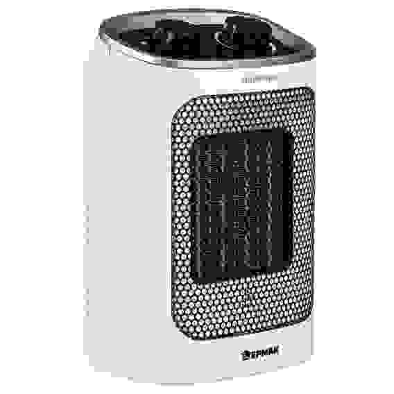 Тепловентилятор керамический вращающийся 750/1500Вт, термостат, защита от перегрева, ручка ЕРМАК