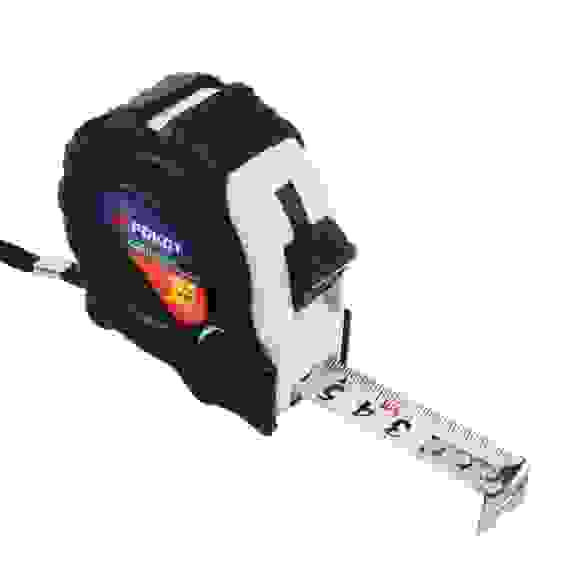 Рулетка с обрезиненным корпусом 5мх19мм, 3 фиксатора РОКОТ