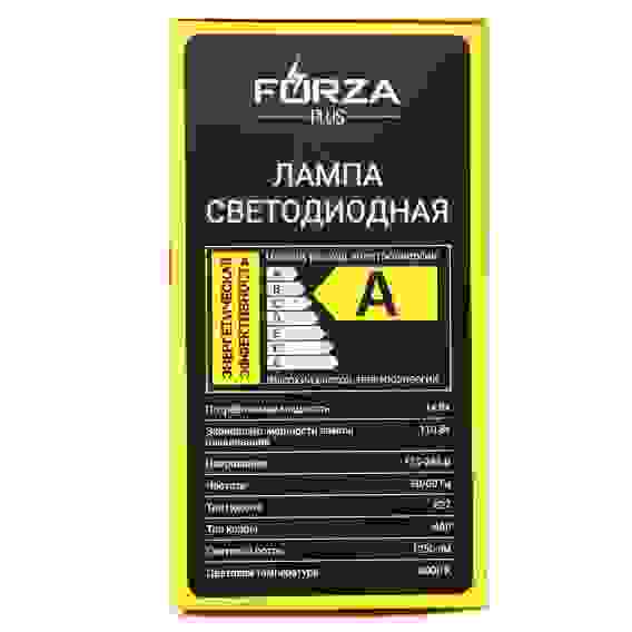 Лампа светодиодная A60 14 Вт, Е27, 1250 Лм, 4000 К, 175-265 В, Ra&gt;80, IRF &lt;5% FORZA
