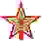 Звезда на макушку ёлки 19х19см, пластик, глиттер, красно-золотая СНОУ БУМ