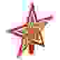 Звезда на макушку ёлки 19х19см, пластик, глиттер, красно-золотая СНОУ БУМ