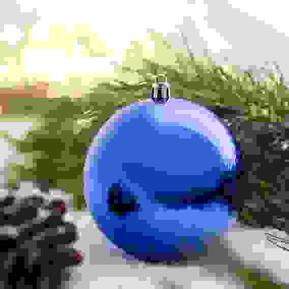 Шар 10см пластик, синий СНОУ БУМ