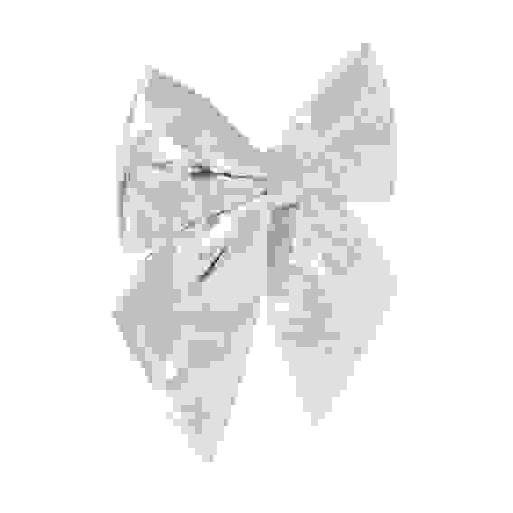 Бант декоративный, 21x21 см, цвет серебро, полиэстер СНОУ БУМ