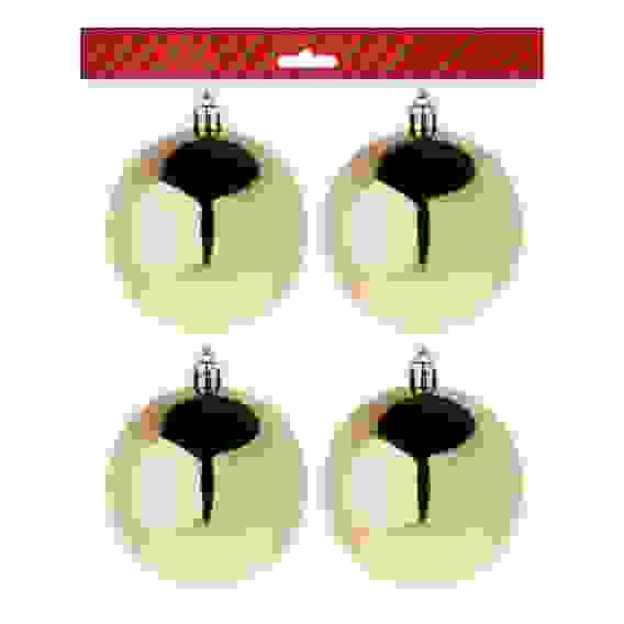 Набор шаров 4шт 8см пластик, золото СНОУ БУМ