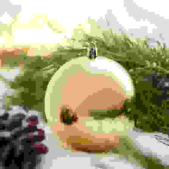 Шар 10см пластик, золото СНОУ БУМ