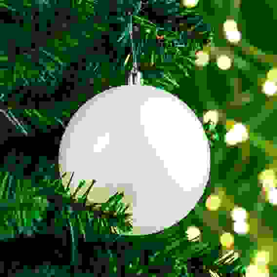 Шар 10см пластик, белый СНОУ БУМ