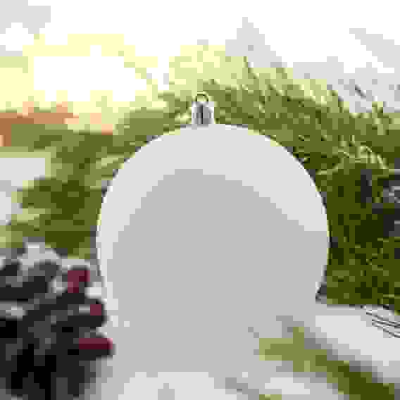 Шар 10см пластик, белый СНОУ БУМ