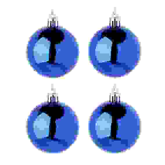 Набор шаров 4шт 8см пластик, синий СНОУ БУМ