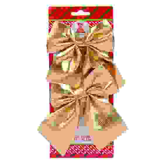 Набор бантов, 2 шт, 12x14 см, цвет золотой СНОУ БУМ