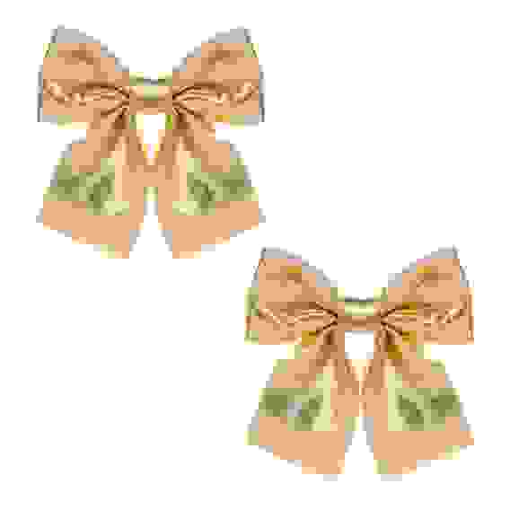 Набор бантов, 2 шт, 12x14 см, цвет золотой СНОУ БУМ