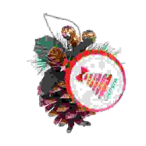 Подвеска шишка с хвойным декором 7x10 см, арт.2025-1 СНОУ БУМ