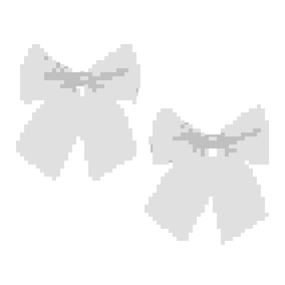 Набор бантов, 2 шт, 12x14 см, цвет серебро с переливом СНОУ БУМ