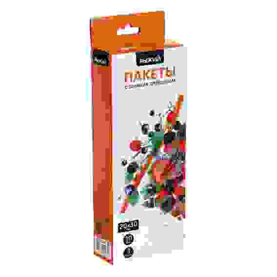 Пакеты с замком-слайдером, 10шт, 20х30см, 50мкм, 3 литра, полиэтилен РЫЖИЙ