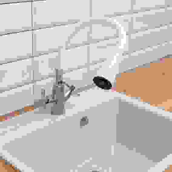 Излив смесителя для кухни, силиконовый, 2 режима, белый