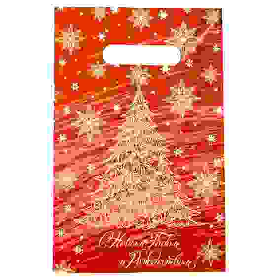 Пакет полиэтиленовый с вырубной ручкой \"Ёлка в снегу\", 19 х 30 см, 30 мкм 9748165