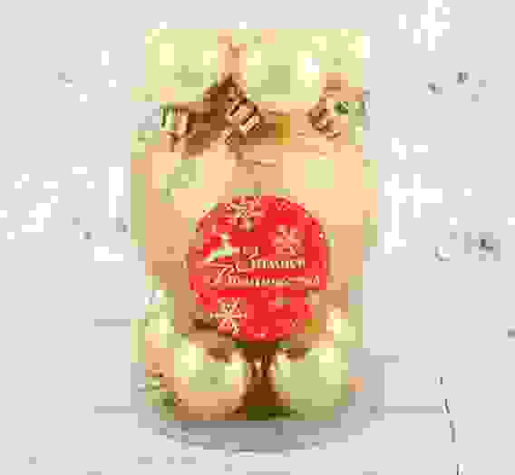 Набор шаров пластик 11 шт &quot;Глория - вензель&quot; золото 4192754