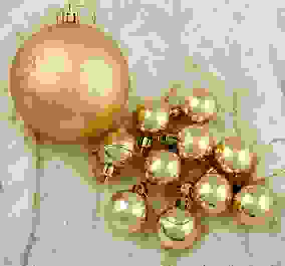 Набор шаров пластик 11 шт &quot;Глория - вензель&quot; золото 4192754