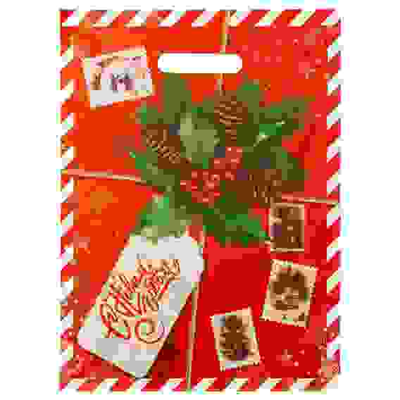 Пакет "Новогодняя посылка", полиэтиленовый с вырубной ручкой, 30х40 см, 50 мкм 9803242