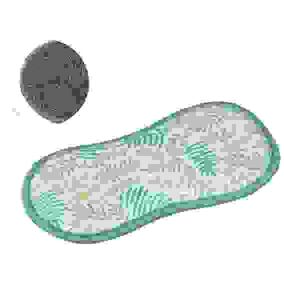 Губка-скраб двухсторонняя 19х9,5см 1шт, микрофибра+абразив