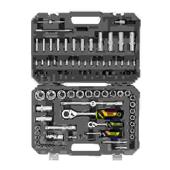 Набор инструментов, 1/2&quot;, 1/4&quot;, CrV, S2, пластиковый кейс, 94 предмета// Denzel