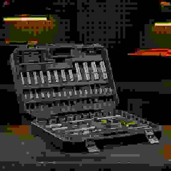 Набор инструментов, 1/2&quot;, 1/4&quot;, CrV, S2, пластиковый кейс, 94 предмета// Denzel