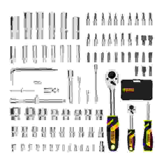 Набор инструментов, 1/2&quot;, 1/4&quot;, CrV, S2, пластиковый кейс, 94 предмета// Denzel