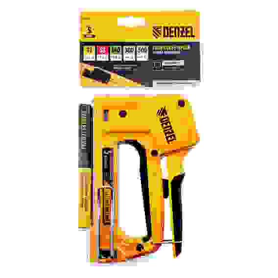 Степлер мебельный, тип 53 и 13, 6-14мм, тип 140, 10-14мм, тип 300, 15мм, тип 500, 15мм// Denzel