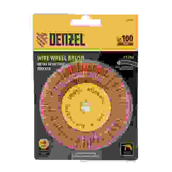 Щетка для дрели, 100 мм, Плоская, со шпилькой, нейлоновая щетина// Denzel