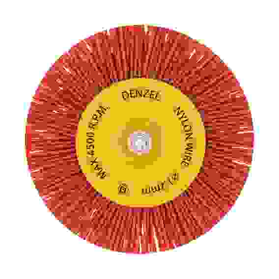 Щетка для дрели, 100 мм, Плоская, со шпилькой, нейлоновая щетина// Denzel