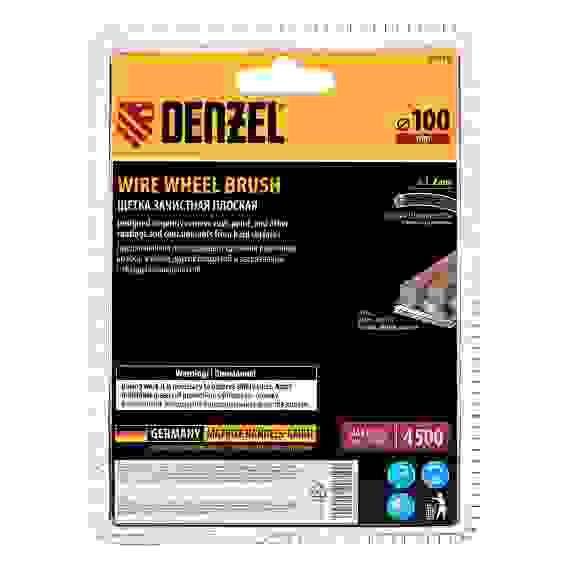 Щетка для дрели, 100 мм, Плоская, со шпилькой, нейлоновая щетина// Denzel