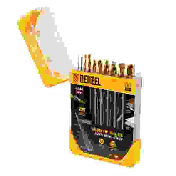 Набор сверл по металлу, 1-10 мм, HSS-Tin, Golden Tip, 10 шт// Denzel