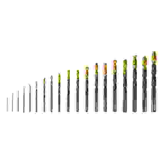 Набор сверл по металлу, 1-10 мм, HSS-Tin, Golden Tip, 19 шт// Denzel