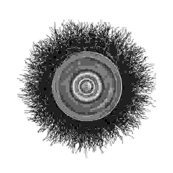 Щетка для дрели, 65 мм, Чашка, со шпилькой , нержавеющая витая проволока// Denzel