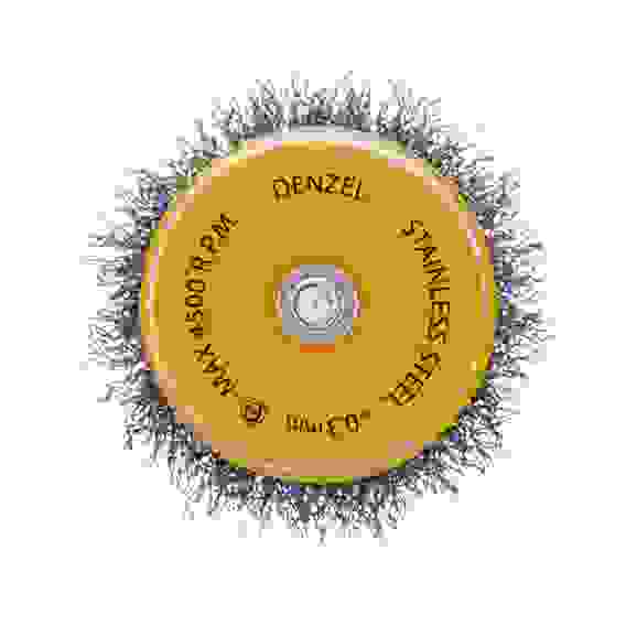 Щетка для дрели, 65 мм, Чашка, со шпилькой , нержавеющая витая проволока// Denzel