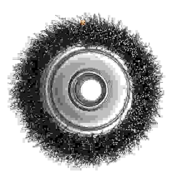 Щетка для УШМ, 100 мм, М14, Чашка, витая нержавеющая проволока 0,3 мм// Denzel