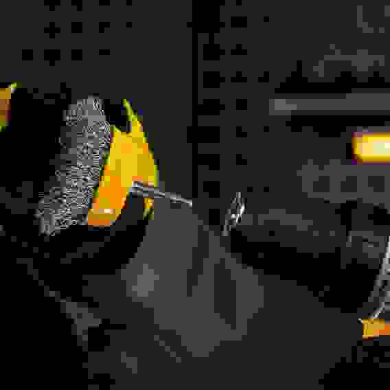 Щетка для дрели, 50 мм, Чашка, со шпилькой, нержавеющая витая проволока// Denzel