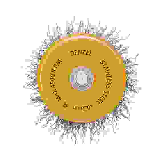 Щетка для дрели, 50 мм, Чашка, со шпилькой, нержавеющая витая проволока// Denzel